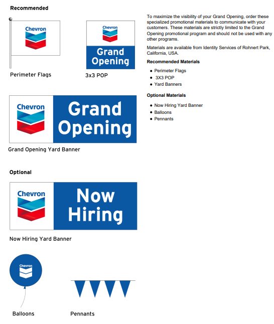 Chevron 2020 Retail Image Guidelines: Site POP