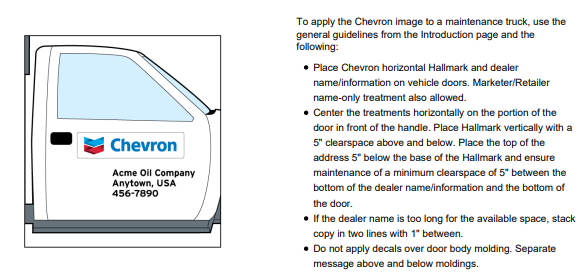 Chevron 2020 Retail Image Guidelines: Vehicle Graphics